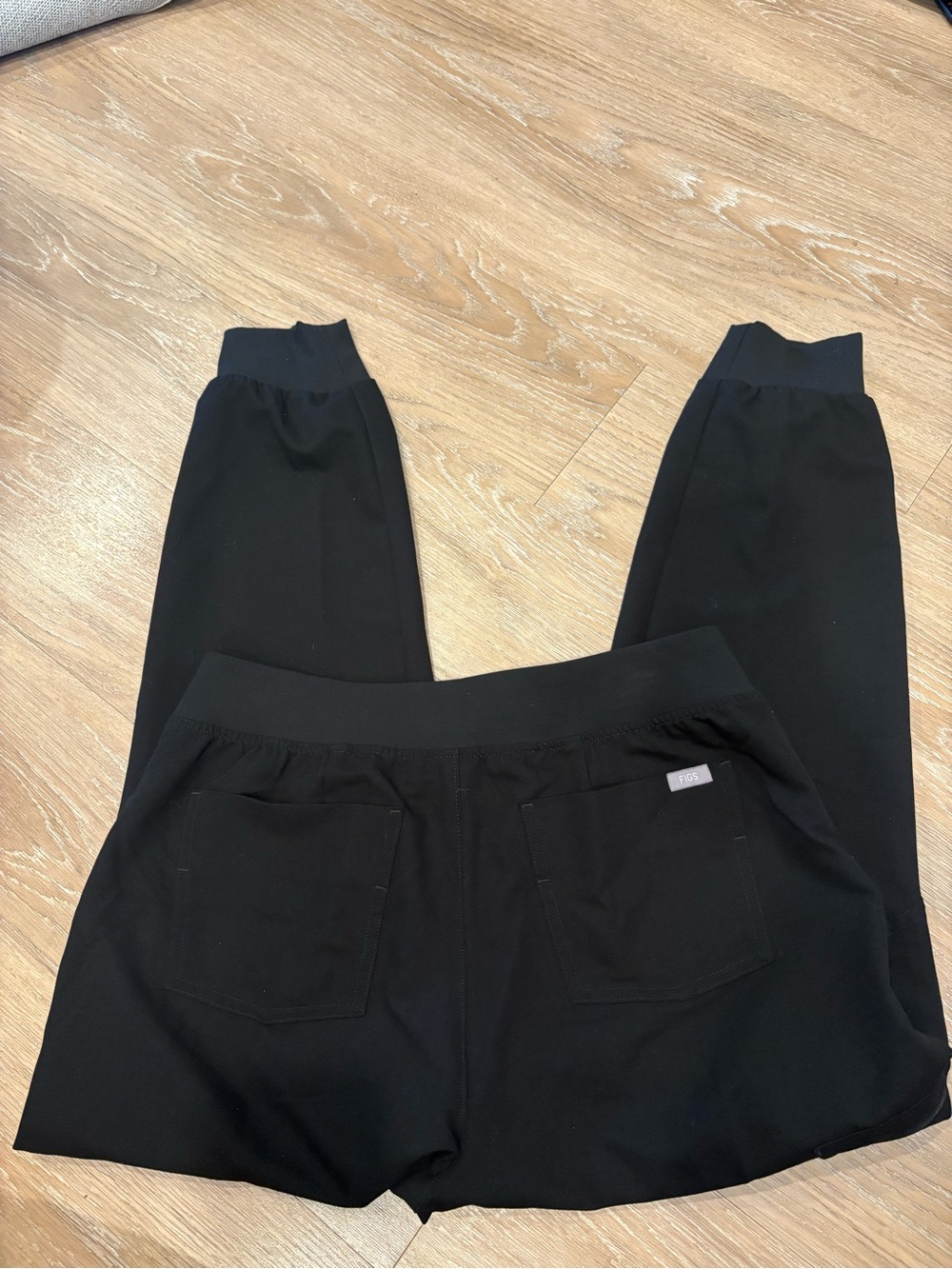 Figs Black Drawstring Jogger Pants - Picture 2 of 6